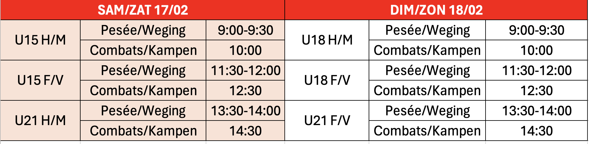 horaire